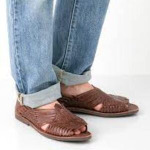 Chamula Open Toe GDL Huaraches Meg Brown NEW